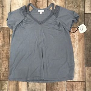 Knox Rose Cadet Blue Cold Shoulder Blouse